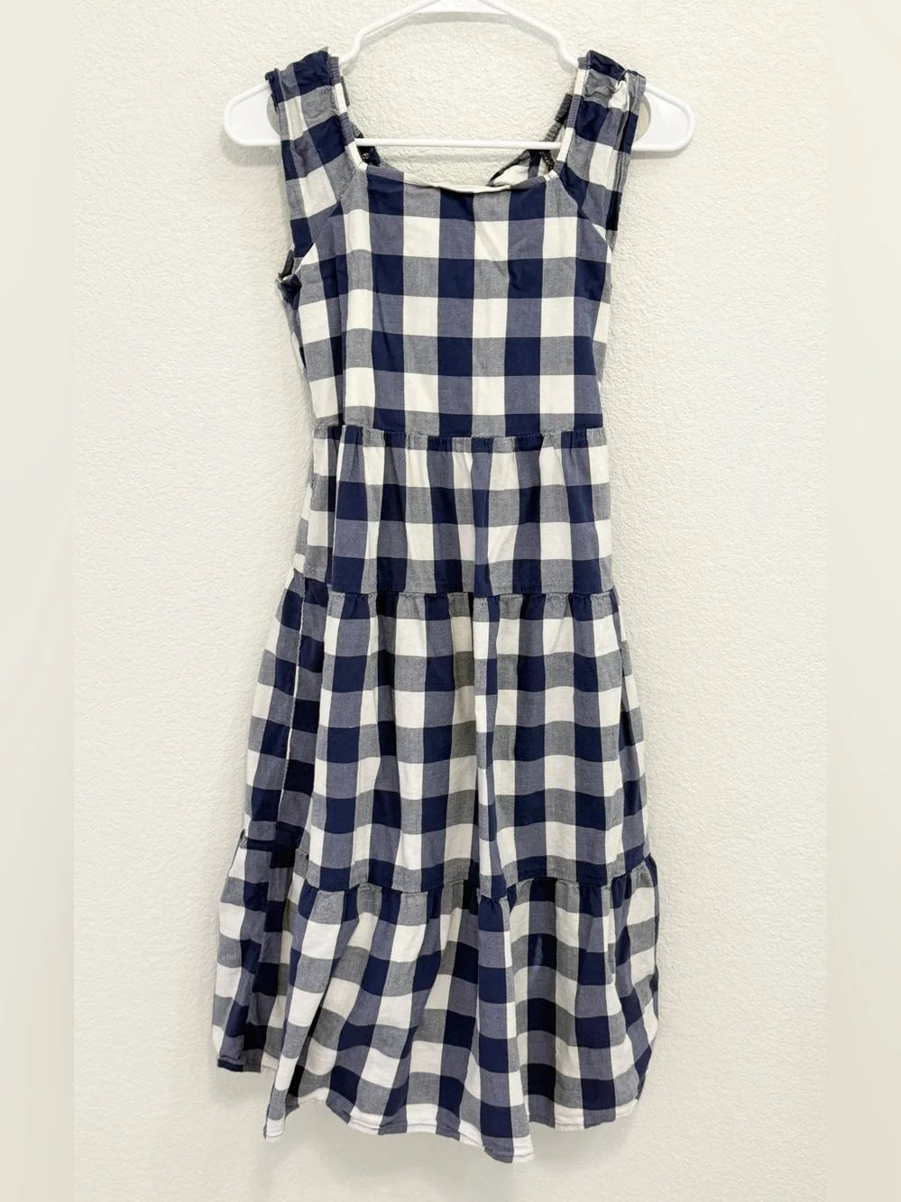 blue gingham dress old navy Fit & Flare Flutter-Sleeve Gingham Mini Dress